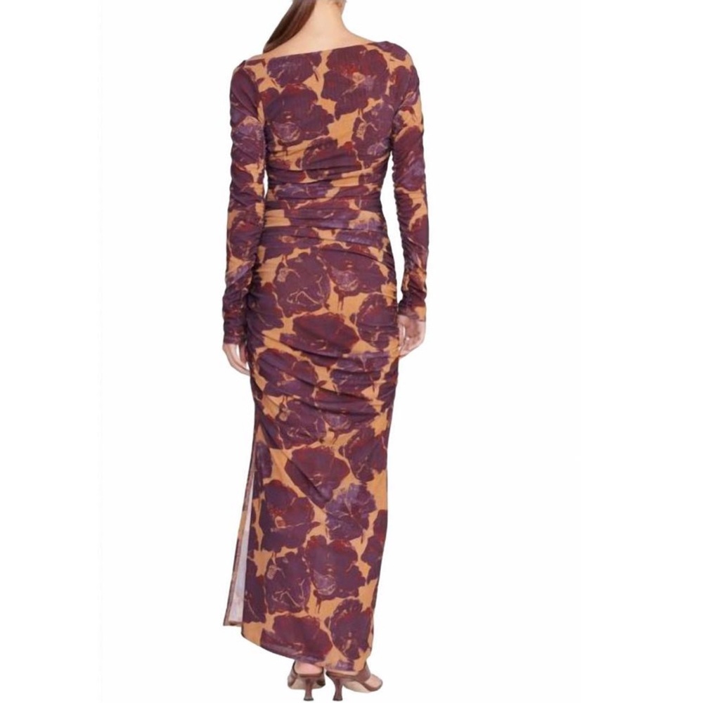 STAUD Solana Floral Print Long Sleeve Maxi Dress Dried Pressed Flowers NWT - Picture 3 of 15